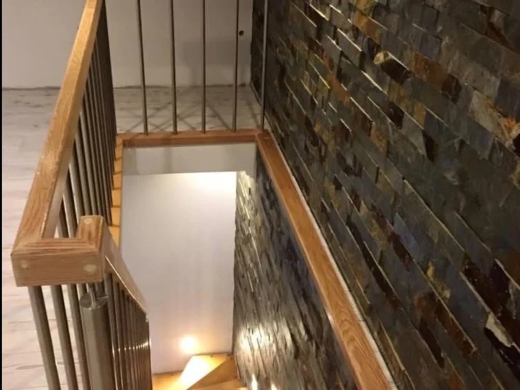 After — the same opening, seen from the floor above