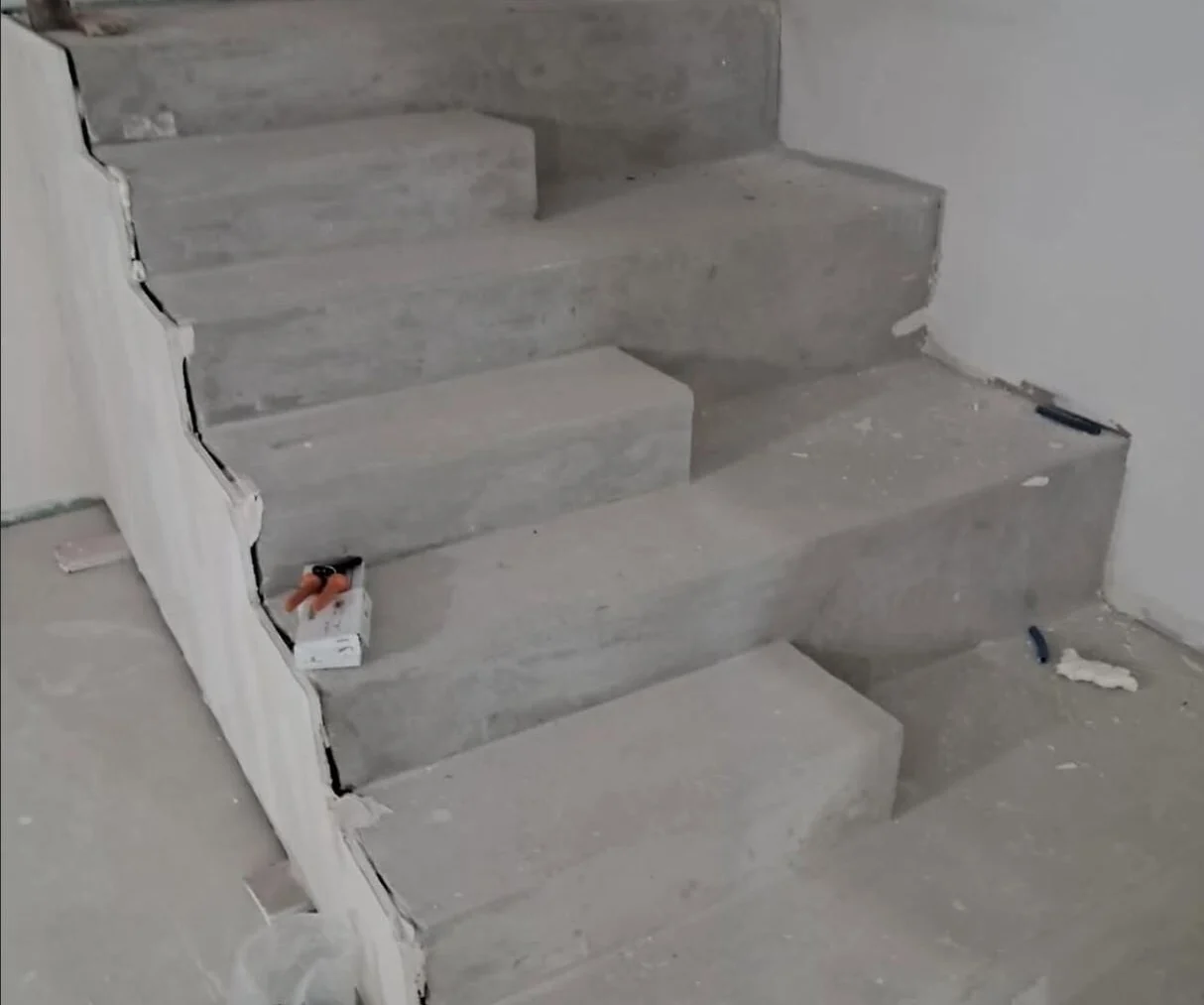 Before — concrete stair, before cladding