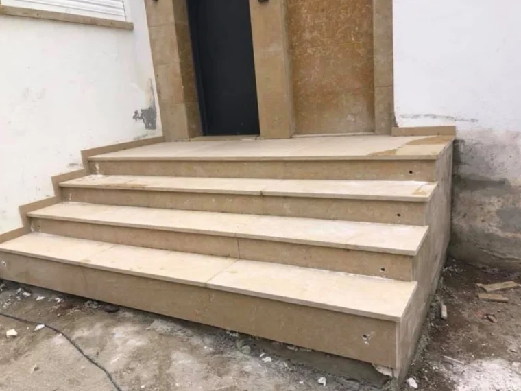 After — outdoor steps finished in stone