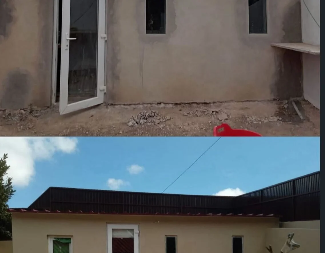 Antes e depois — anexo: reboco, pintura e cobertura