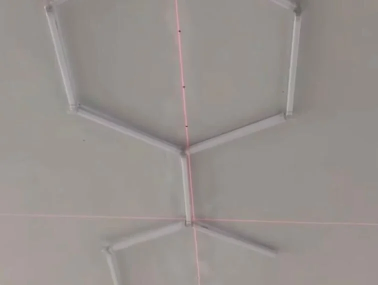 During — laser setting out and building the hexagonal frame