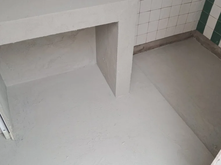 Bancada em microcimento moldada no local