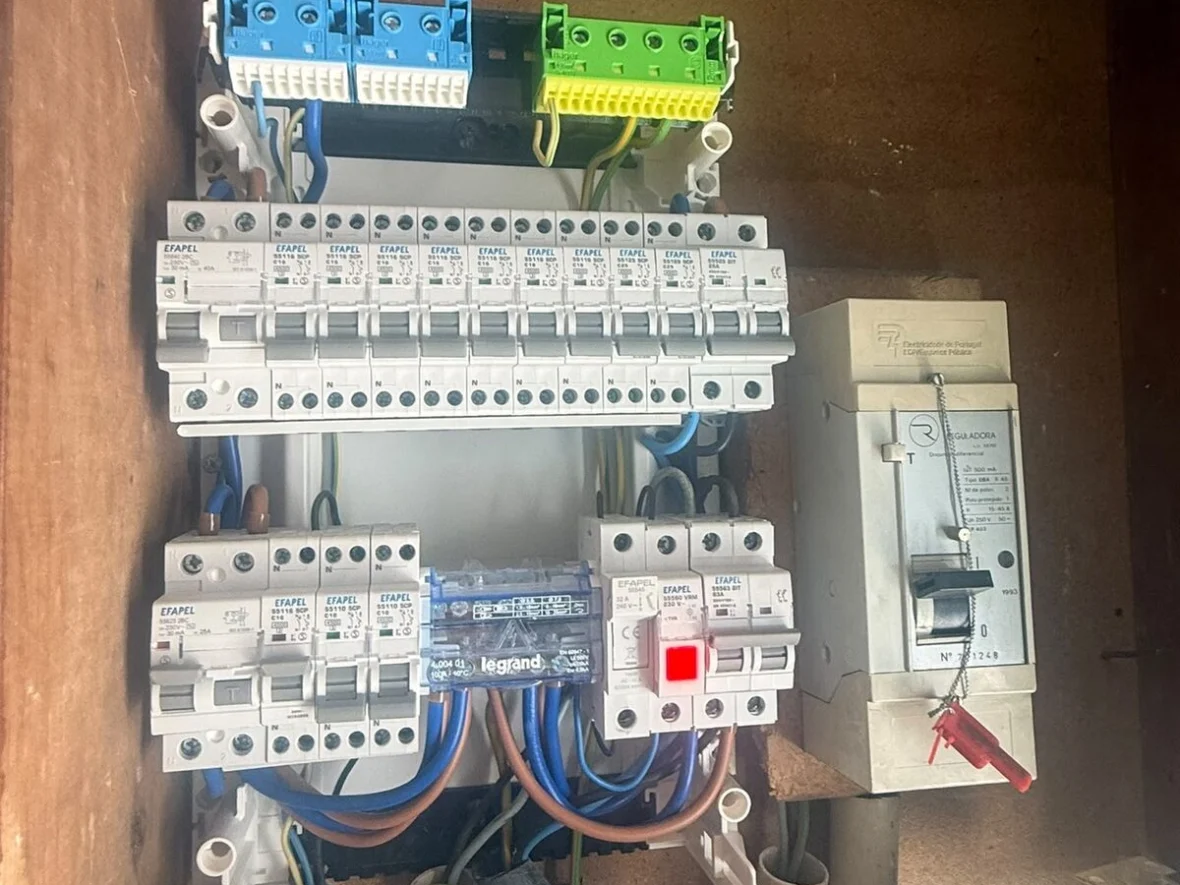 Quadro elétrico com circuitos identificados